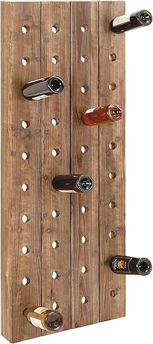 Deco 79 Estante rectangular de madera rústica para vino 21 x 4 x 57 pulgadas color marrón