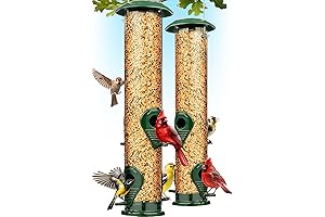 Gray Bunny Metal Hanging Bird Feeder Tube