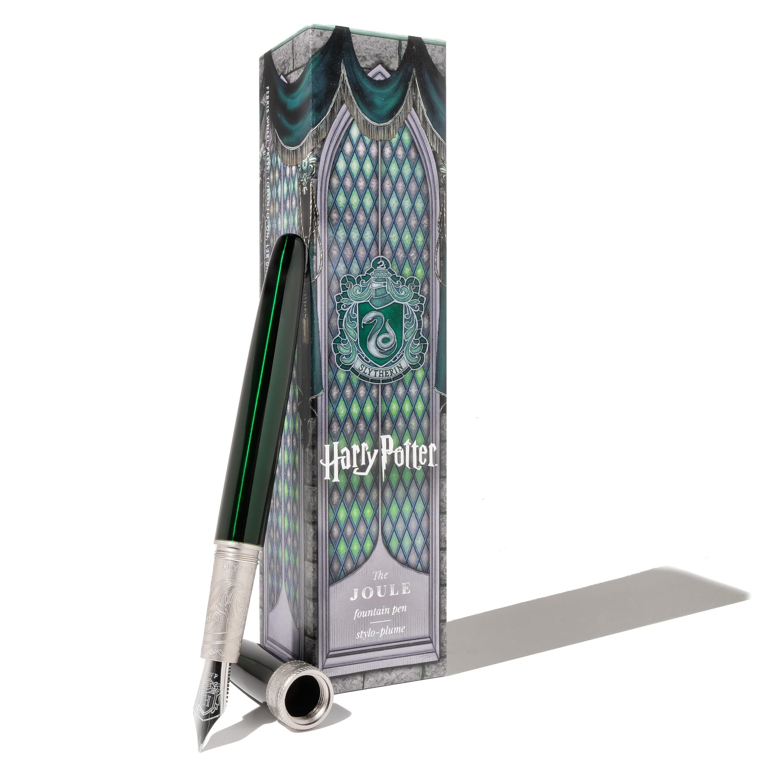 Ferris Wheel Press, Warner Bros., Official Licensed, Harry Potter, Joule Pen, Slytherin House, Secrets Etched in Silver and Gold, Gold Plated No. 6 Nib