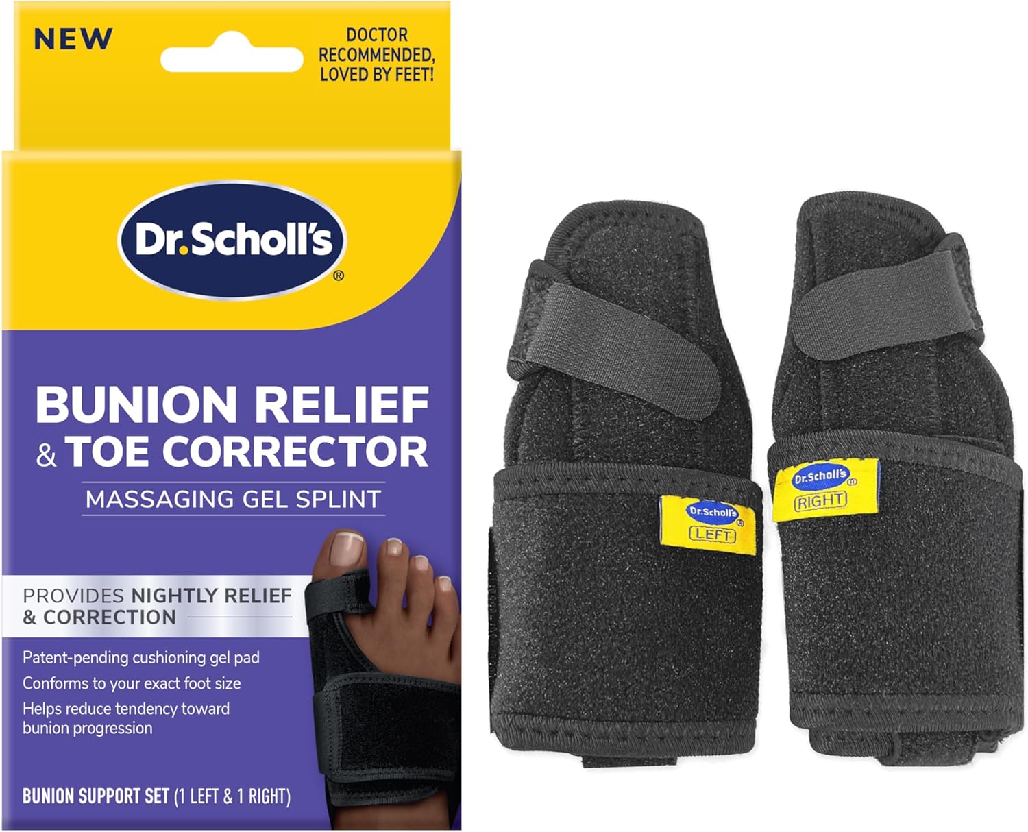 Dr. Scholl's BUNION RELIEF & TOE CORRECTOR // Massaging Gel