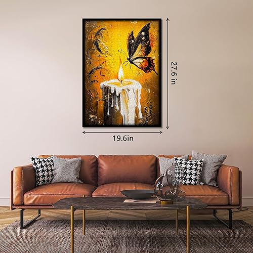 Miniatura 3 de Rompecabezas de mariposa vintage para adultos de 1000 piezas, rompecabezas retro de mariposas doradas, desafiantes rompecabezas de pintura al óleo