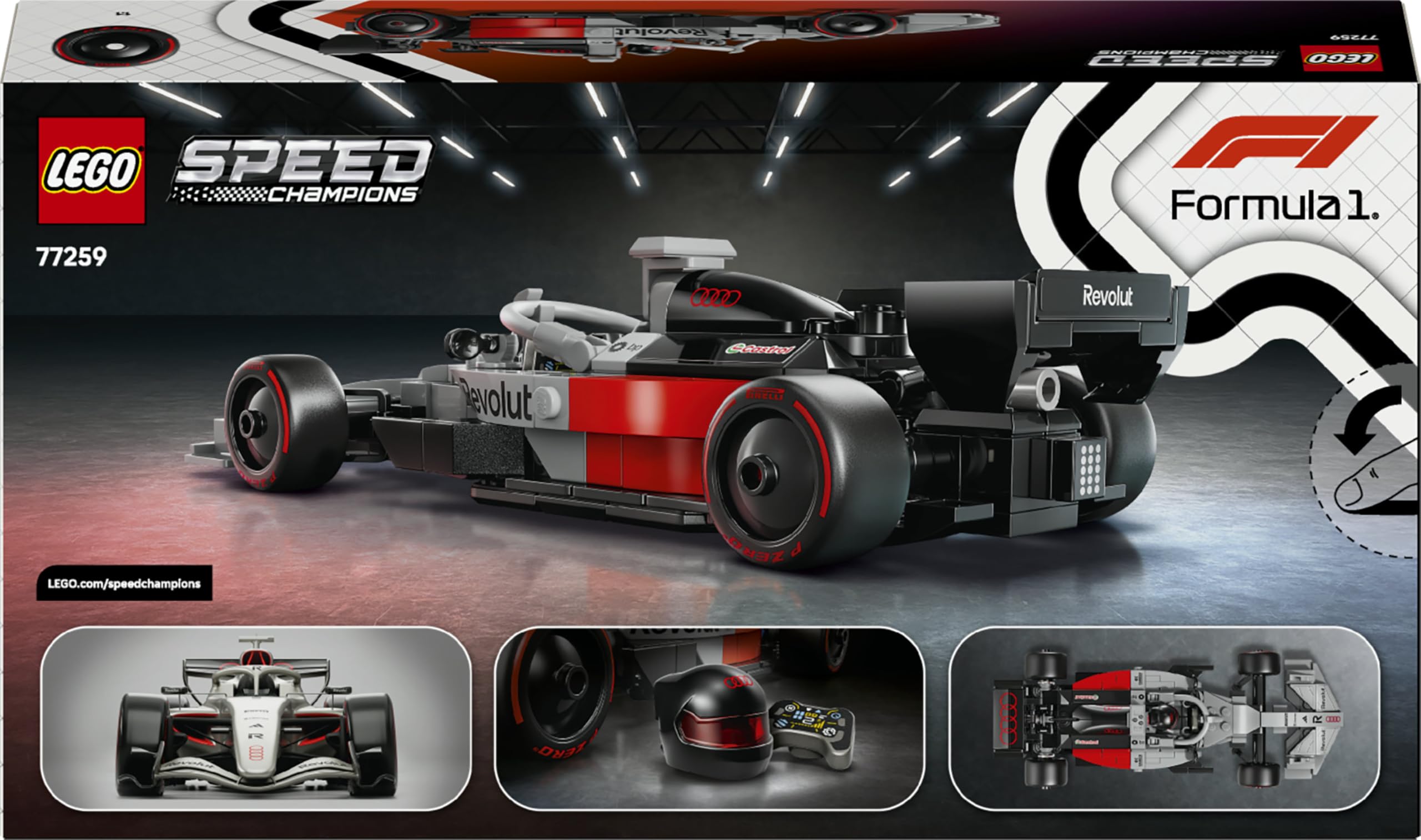 LEGO Speed Champions Auto da Corsa Audi Revolut F1 Team R26 Giocattolo - Kit Modellismo con Minifigure del Pilota da Collezione - Regalo per Bambini da 10 Anni in su e per i Fan dei Motorsport - 77259
