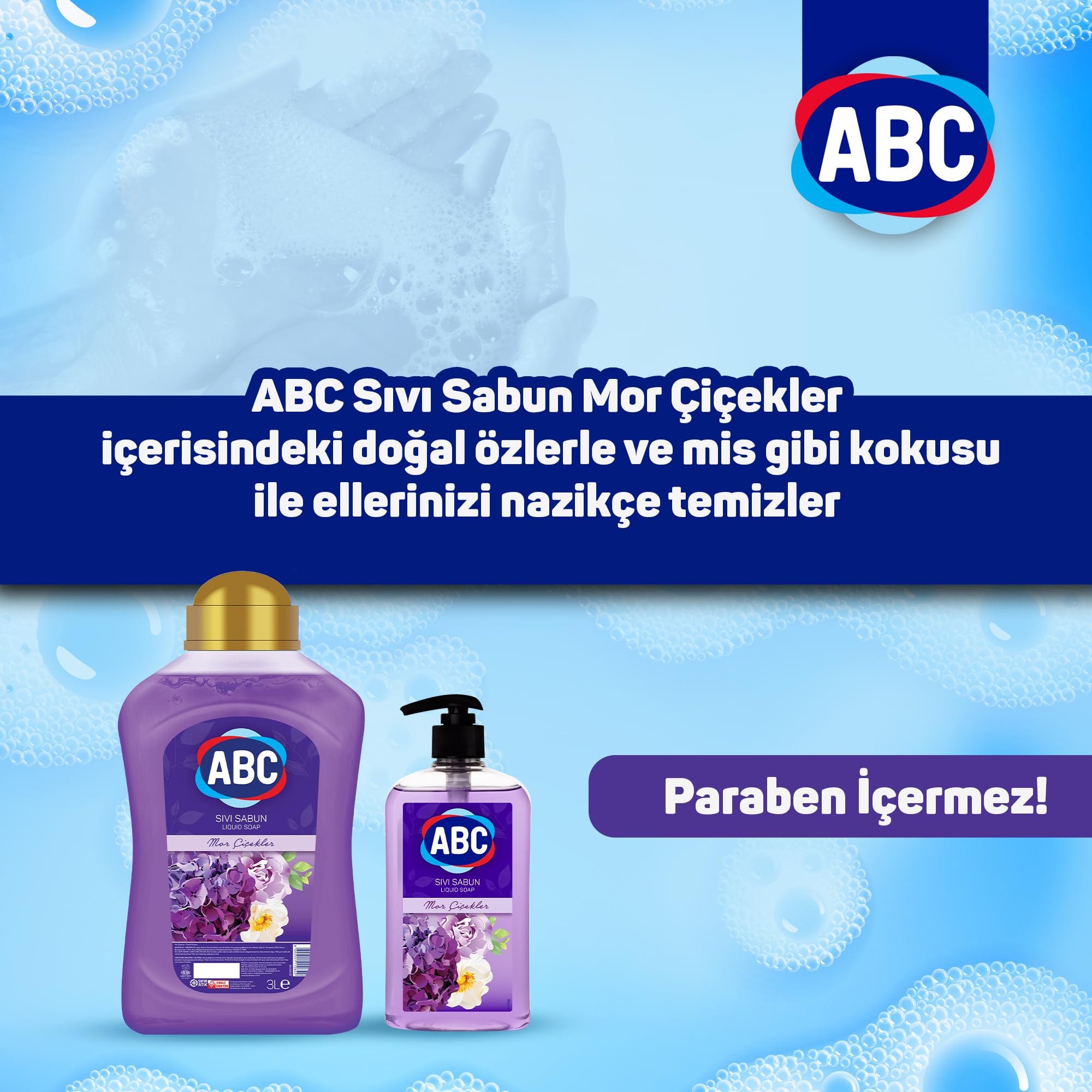 ABC SIVI SABUN MOR ÇİÇEKLER 400 ml (2 paketi)