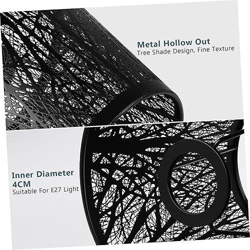 Miniatura 7 de Uonlytech Pantalla de lámpara de sombra de árbol, hierro E27 pequeña lámpara de mesa Hueca hacia fuera pantalla de metal lámpara de estilo moderno