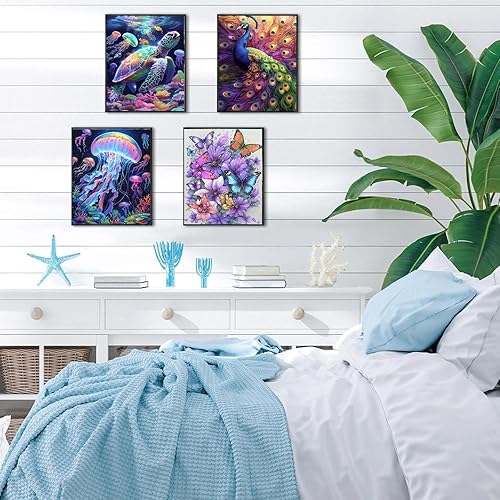 Miniatura 4 de CraftCraze Paquete de 12 kits de pintura de diamantes de animales para adultos, puntos de diamante 5D para adultos principiantes, kit de pintura por