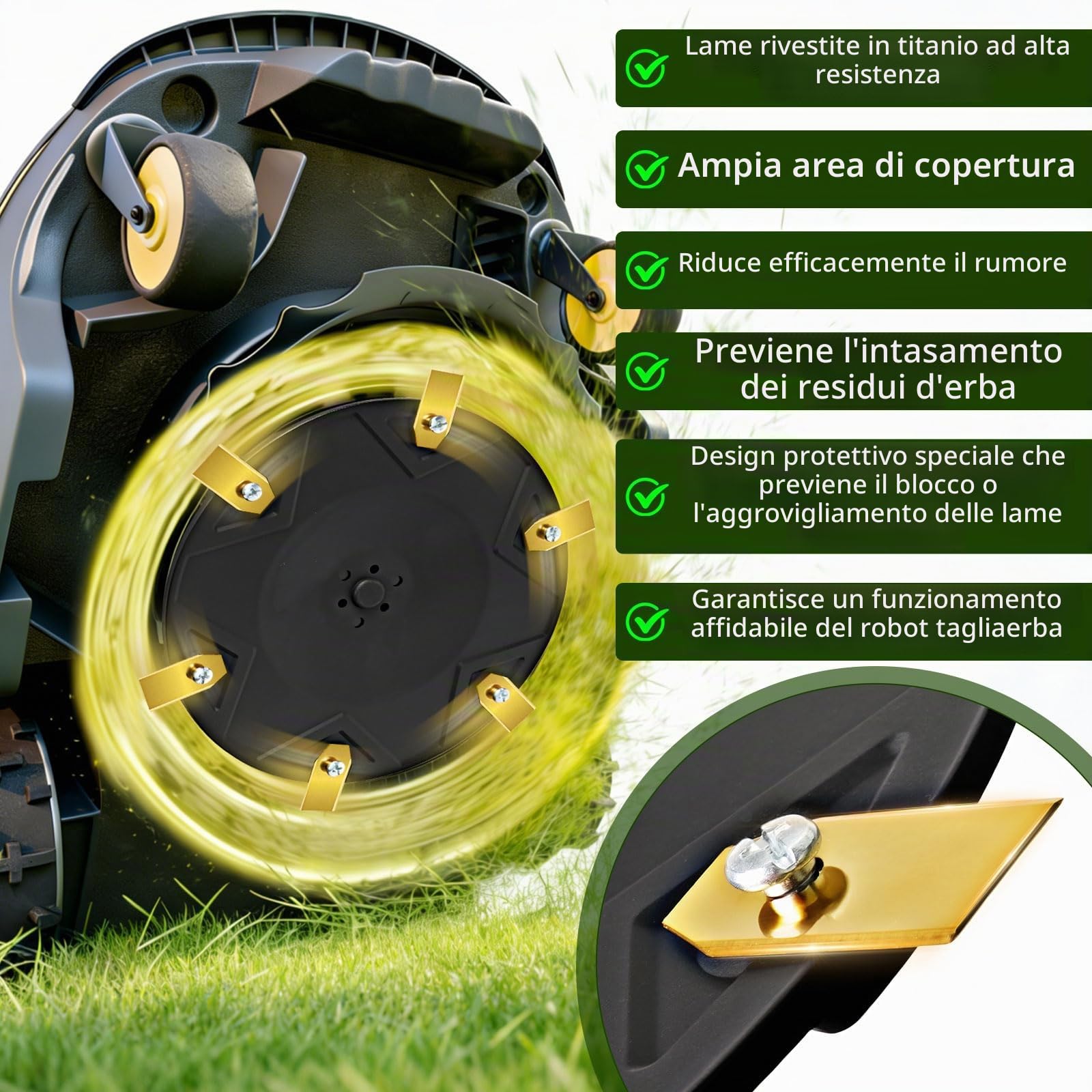 Disco di Taglio + 30 Lame, Compatibile con DREAME A1 A1 PRO A2 | compatibile con MOVA 600 600 KIT 1000 piastra con lame