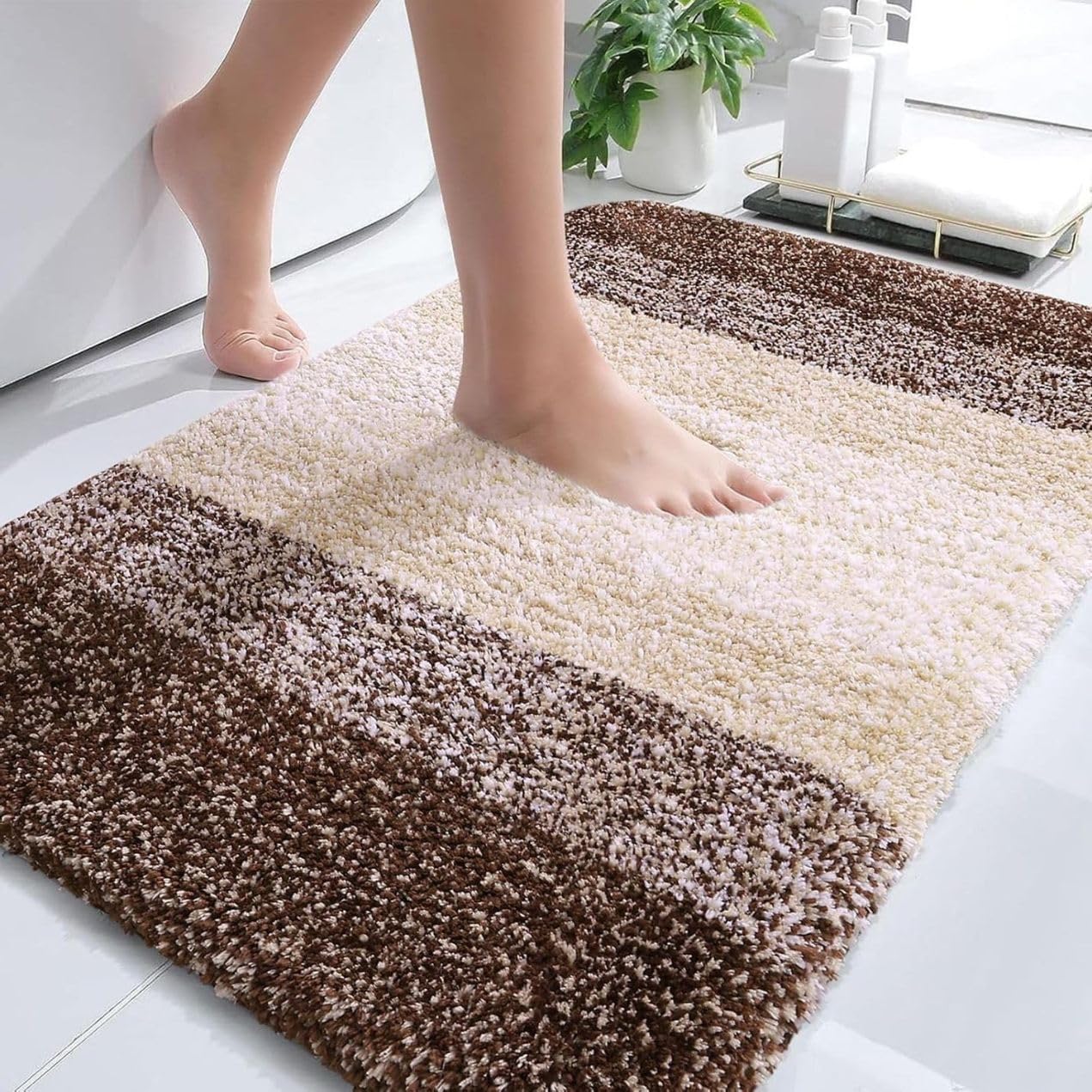 HOWNICE Main Door Mats for Home Entrance Large,Entrances Doormat,Front DoorMats,Outdoor Mats,Welcome MatS,Foot Mats,Outside Mat,Outdoor DoorMats for Home Entrance (A Stripe Mat Brown)-image-12
