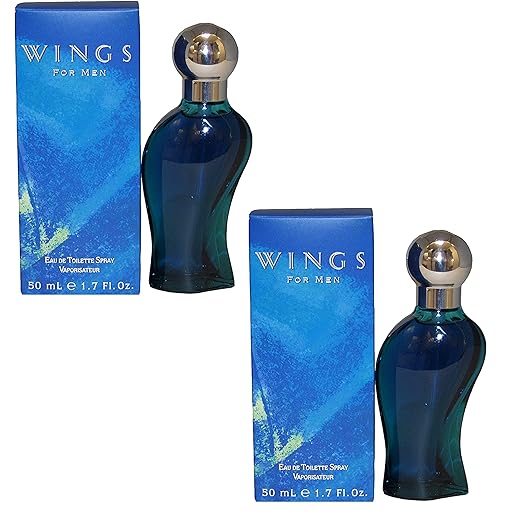 GIORGIO BEVERLY HILLS Wings for Men Eau de Toilette Mens Gents Fragrance Aftershave Cologne 50 ml 2 Pack