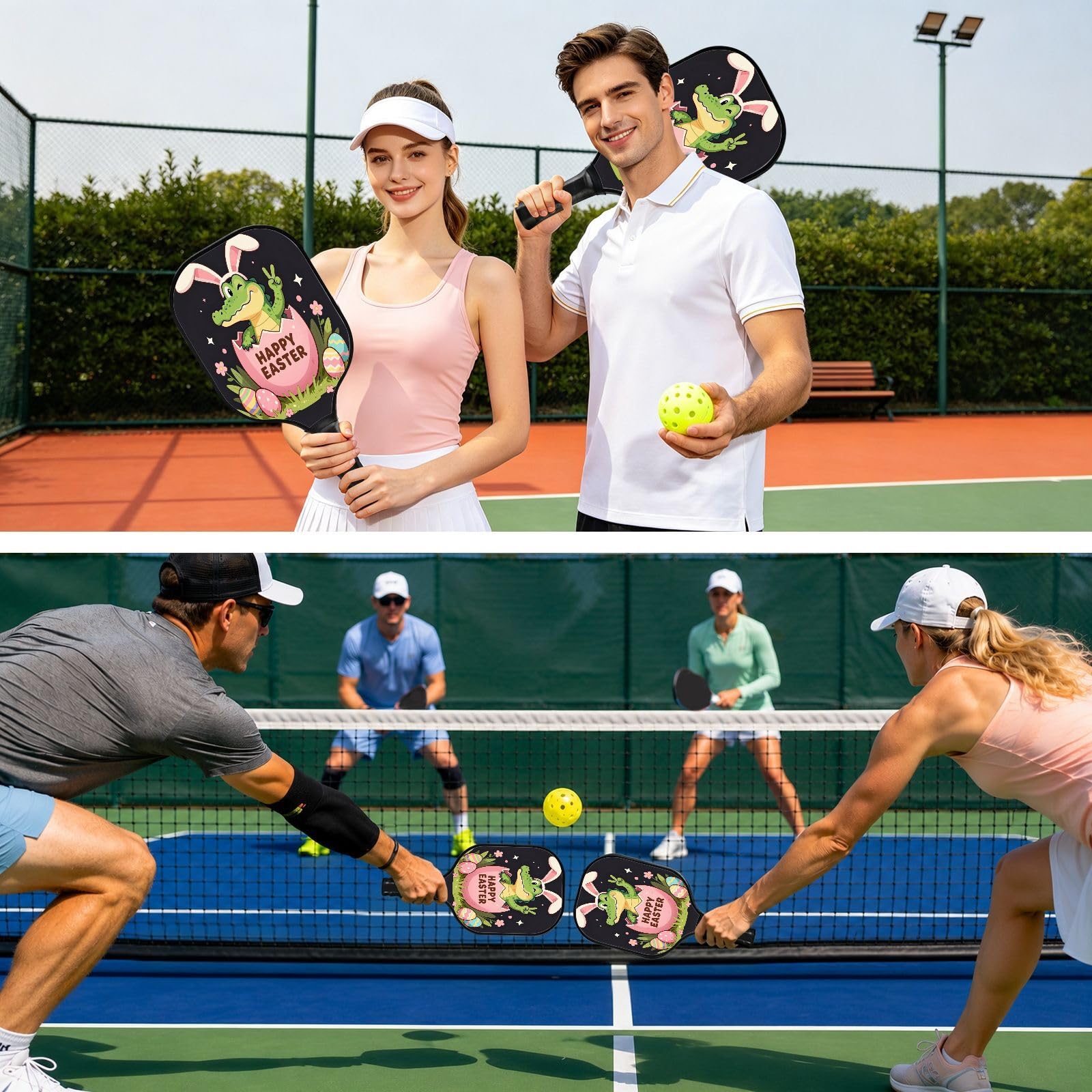 Racchette da pickleball in grafite a forma di coniglio, in coccodrillo