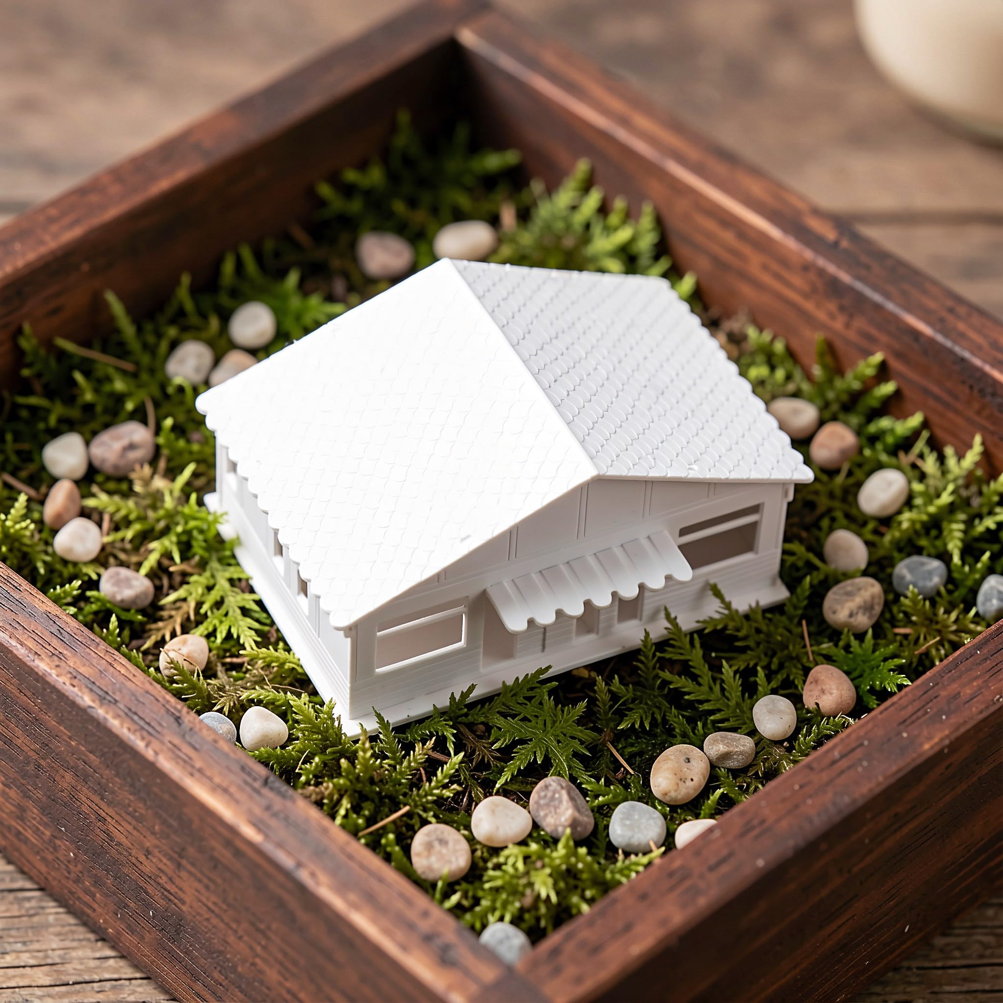 Zerodeko Modellino di casa in miniatura, scala 1:64, di paesaggio con