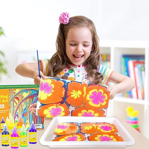 Marbling Paint Art Kit for Kids - Arts and Crafts Toys for Girls & Boys Ages 6-12 - Craft Kits Art Set - Ideal Gifts for Kids Activities Age 5 6 7 8 9 10-12 Year Old