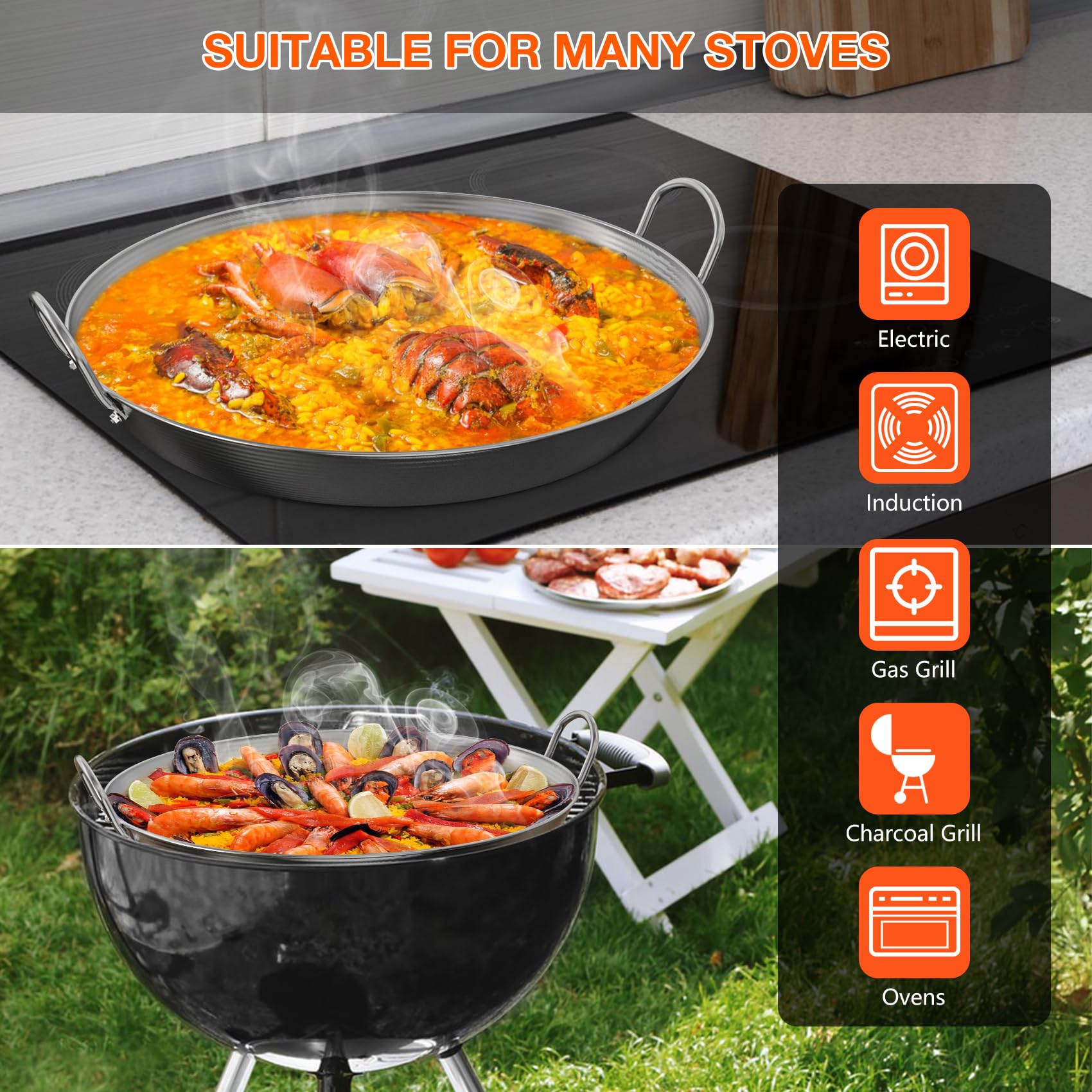 Lève-grille Barbecue Onlyfire 2 Pièces - Bois D'acacia Et Acier Inoxydable, Poignée 25cm, Universel