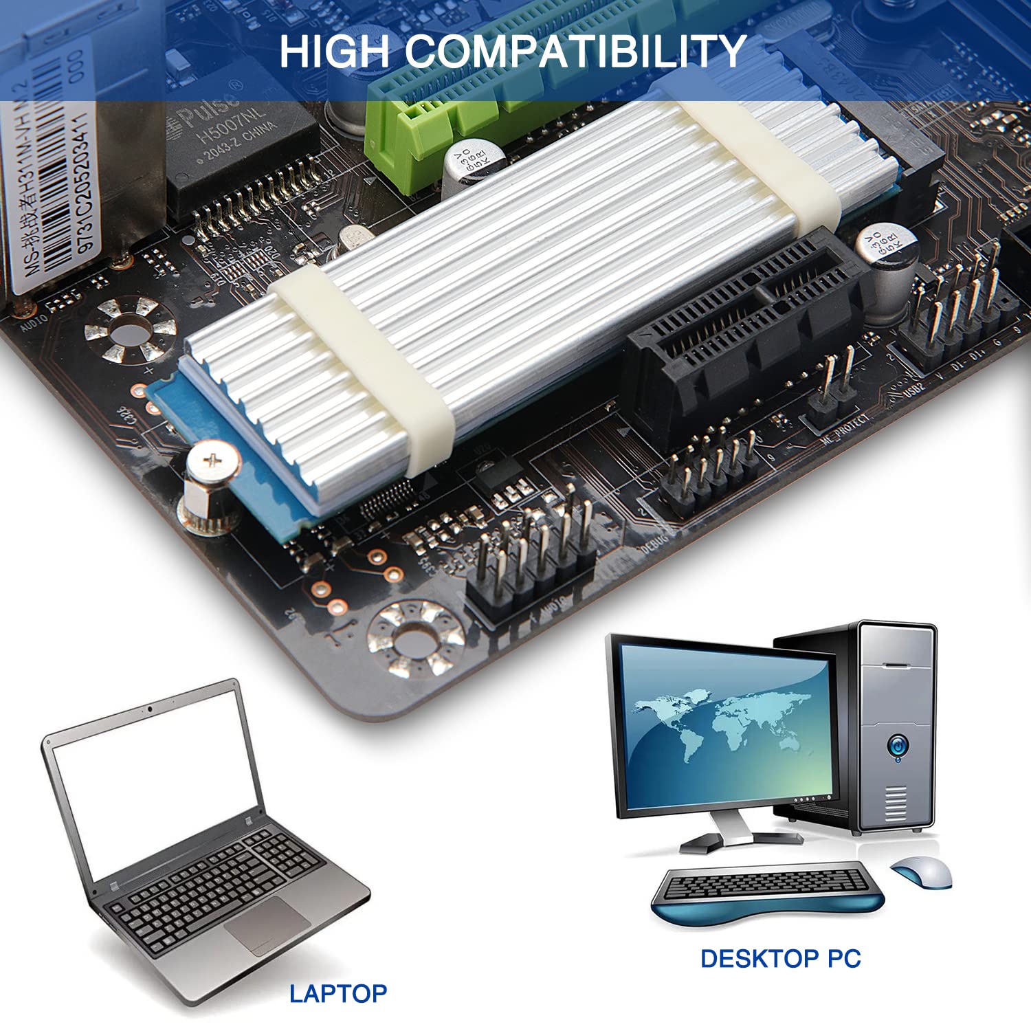 4 Pièces Dissipateur M.2 SSD, VooGenzek Dissipateur Thermique en Aluminium, avec Vis SSD M.2 et Pad Adhésive Thermique, pour Ordinateur Refroidisseur 4 Pièces Dissipateur M.2 SSD, VooGenzek Dissipateur Thermique en Aluminium, avec Vis SSD M.2 et Pad Adhésive Thermique, pour Ordinateur Refroidisseur