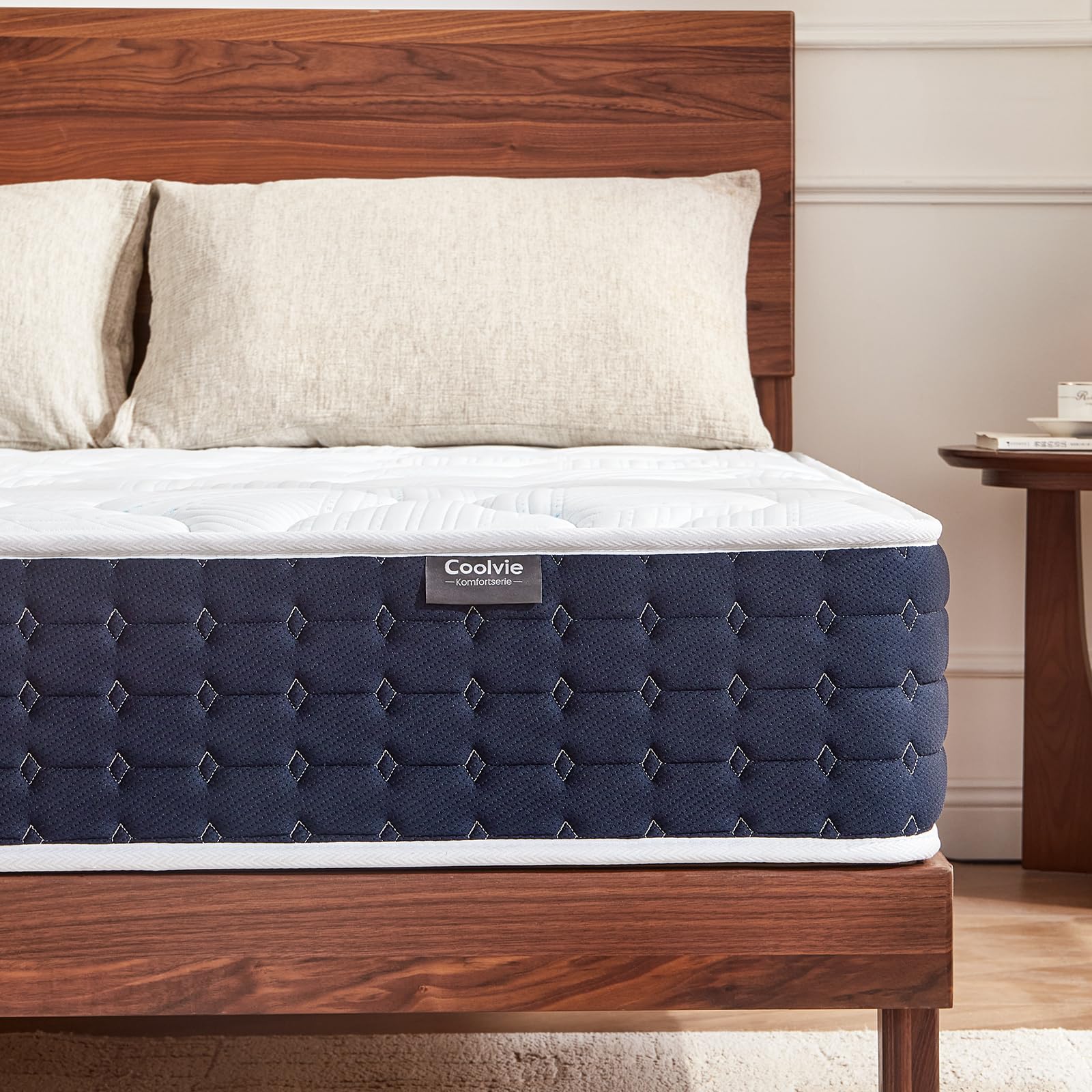 Coolvie Matratze 90x200 cm Höhe 20 cm H3 Mittelhart | Orthopädische 7-Zonen Taschenfederkernmatratze mit Komfortschaum für Seiten- und Rückenschläfer, Öko-Tex Zertifiziert
