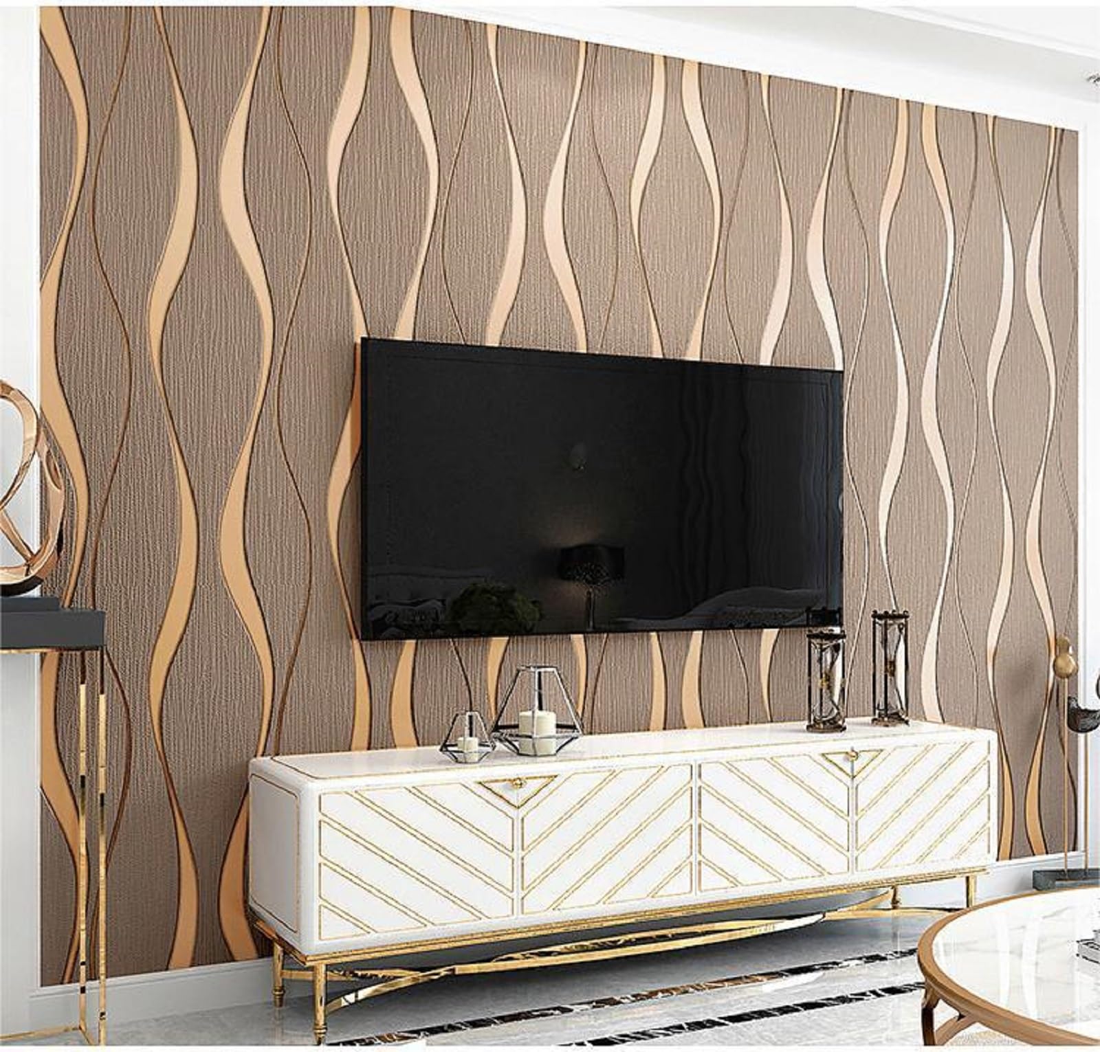 Carta Da Parati Adesiva Foglie Palma - Bianco E Nero, 44.5x300cm, Per Pareti E Mobili, Stile Tropicale