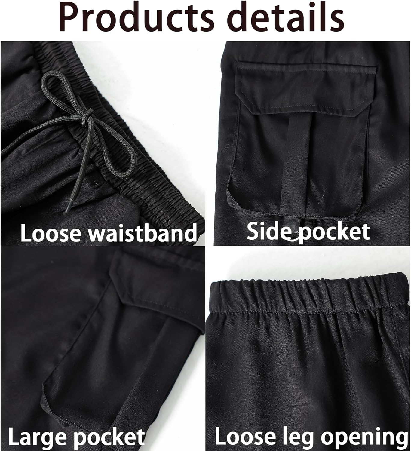 3 Pack Boys Cargo Joggers Pants Elastic Waist Casual Jogging Trousers Bottom for Kids 7-13 Years - Image 5