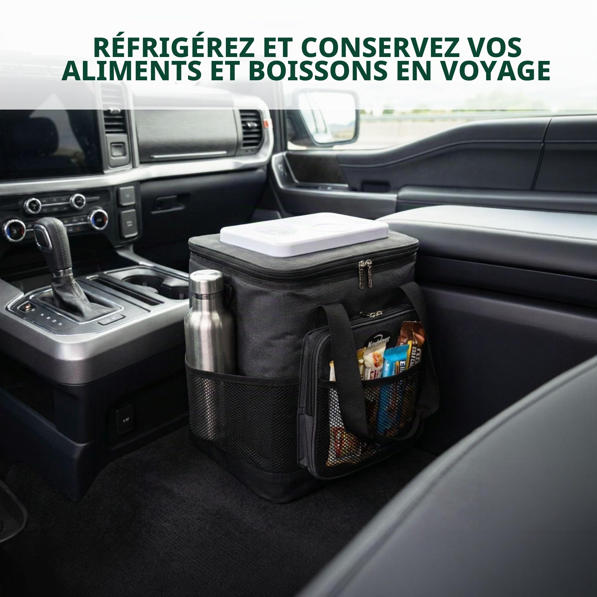 Koolatron Sac Isotherme 13L Glacière Électrique Glacière Portable 12V Mini Réfrigérateur Étanche Voiture Bandoulière Réglable Sacs Souples pour Déjeuner Boissons Camping
