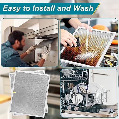 Miniatura 6 de Fietrexa BPS1FA30 - Filtro de grasa de aluminio para campana extractora, 11-34 x 14-14 x 38 pulgadas, repuesto para Broan QS1 30 pulgadas y Nutone