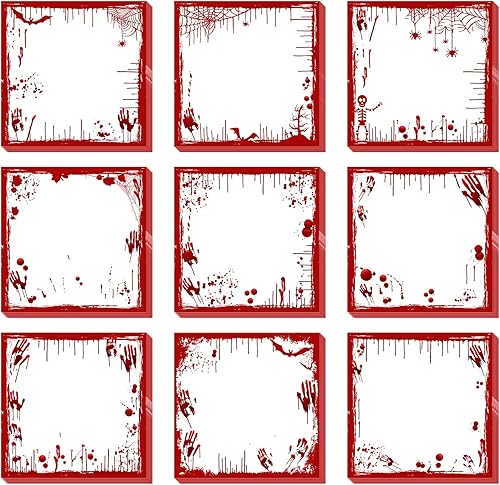 9 blocs de notas de sangre de Halloween, 450 blocs de notas autoadhesivas extraíbles, 50 hojas cada uno para Halloween, escuela, oficina, hogar,