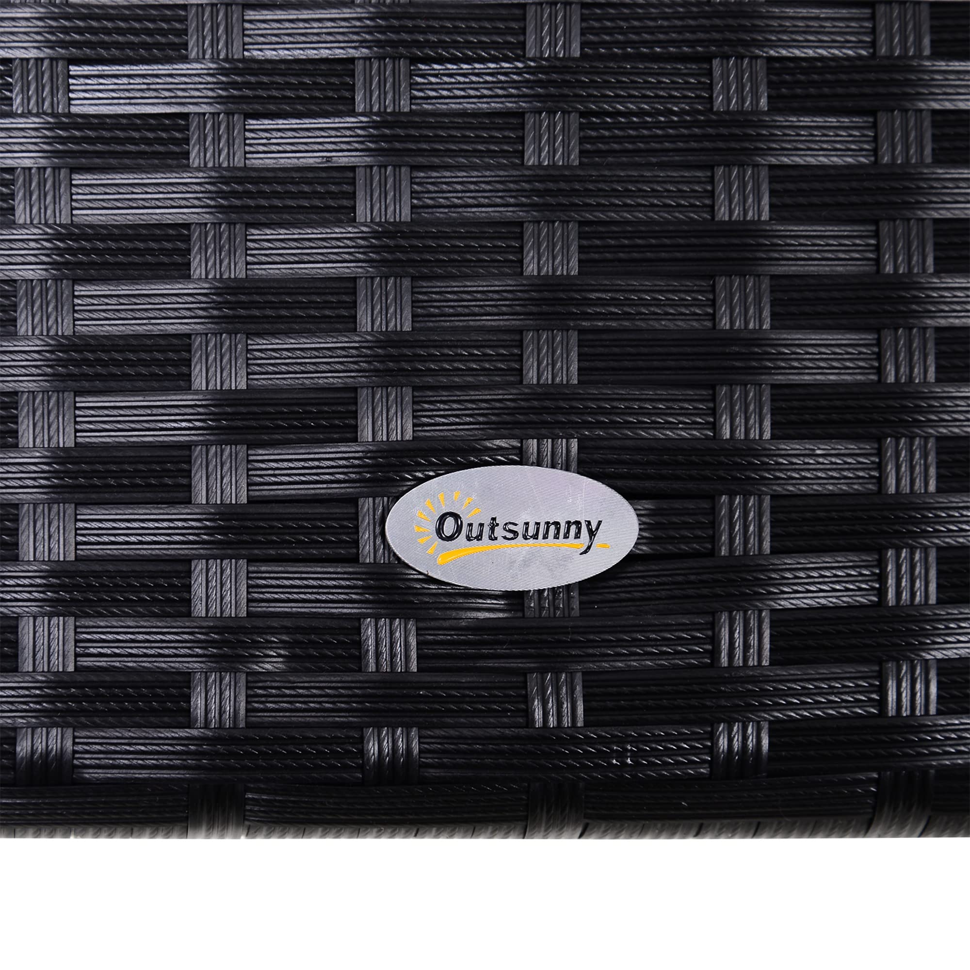 Outsunny Hollywoodschaukel 3-Sitzer aus Polyrattan Gartenschaukel mit verstellbar Sonnendach Sonnenschutz Sitzkissen Hängebank bis 360 kg belastbar Hängeschaukel für Garten 198x124x179cm Schwarz