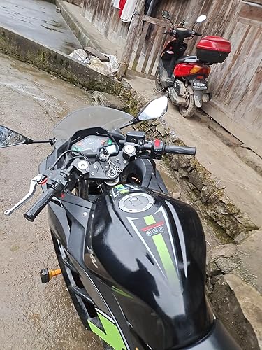 Miniatura 7 de CNC Aluminio 30 mm Clip on Manillar Reemplazo Ajuste para Horquilla Universal Diámetro 1.181 in Cafe Racer manillar Ángulo de inclinación 8 barras