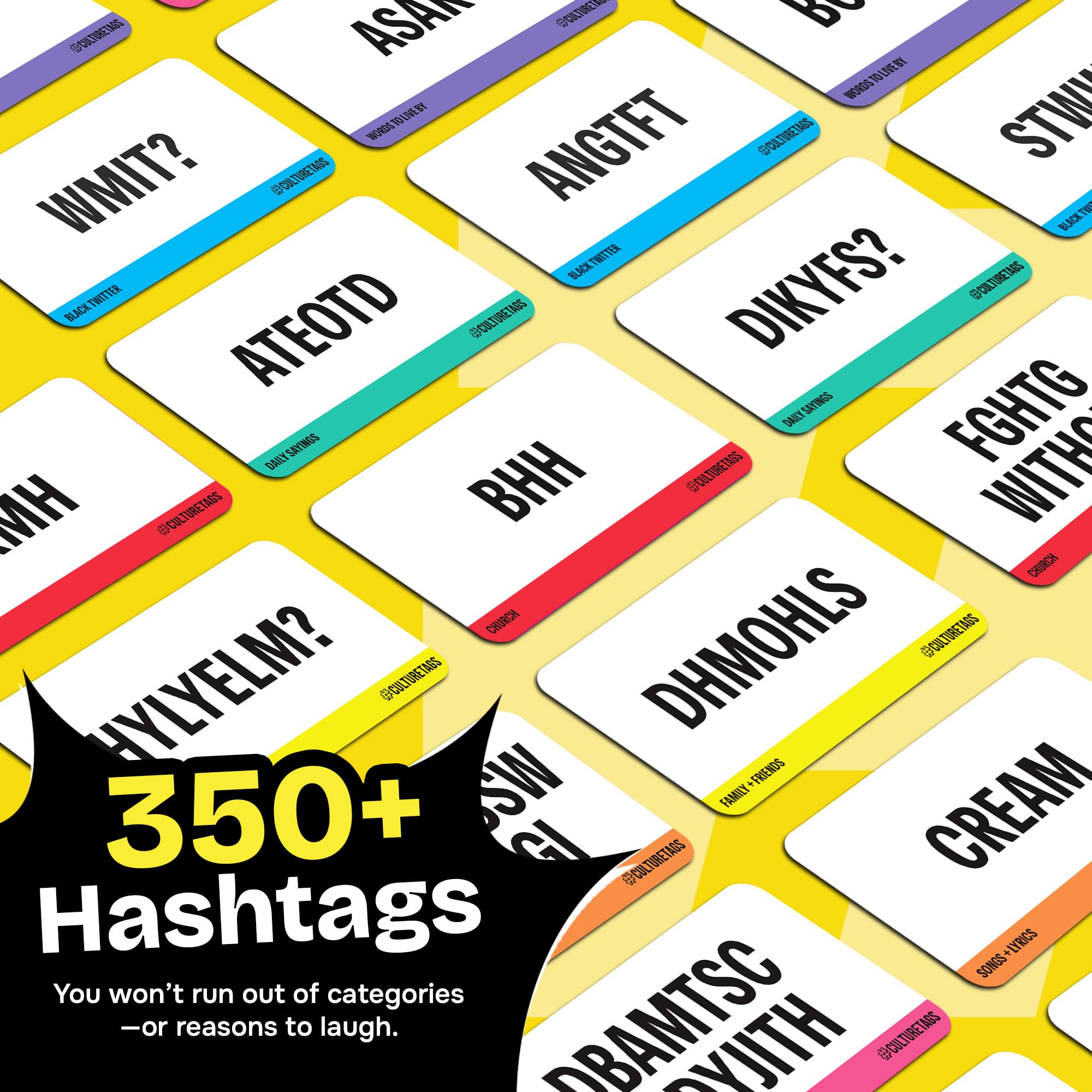 Amazon.com: Culture Tags-Card Game for People Who Love Hashtags + Culture,  Party Game Set, Gift for Family Fun or Virtual Play, Ages 13+ Years, CB  Games : Toys & Games