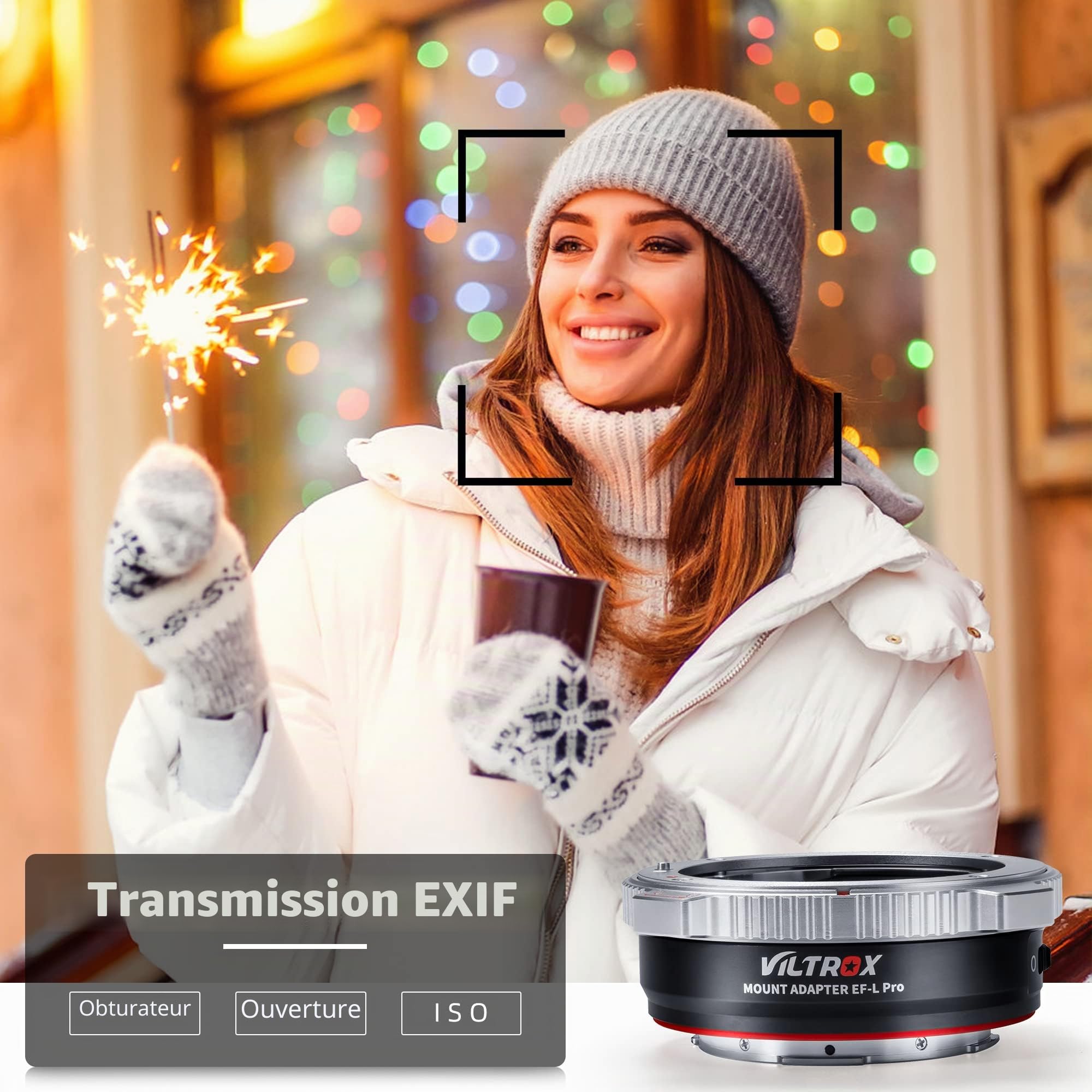 VILTROX EF-L Pro Adaptateur Monture d'objectif Compatible avec Objectif EF/EF-S vers Appareil Photo L Leica SL2/Lumix S1 S1H S5/Sigma