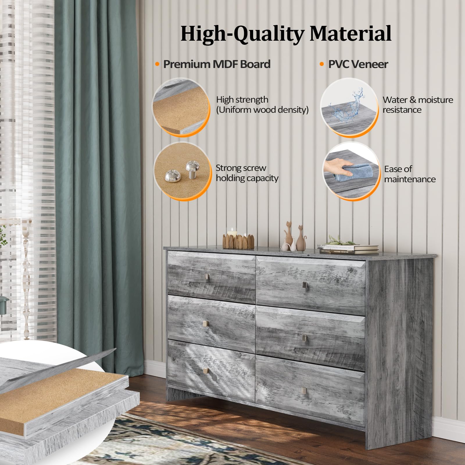 grey washed dresser Linwood Light Grey 58