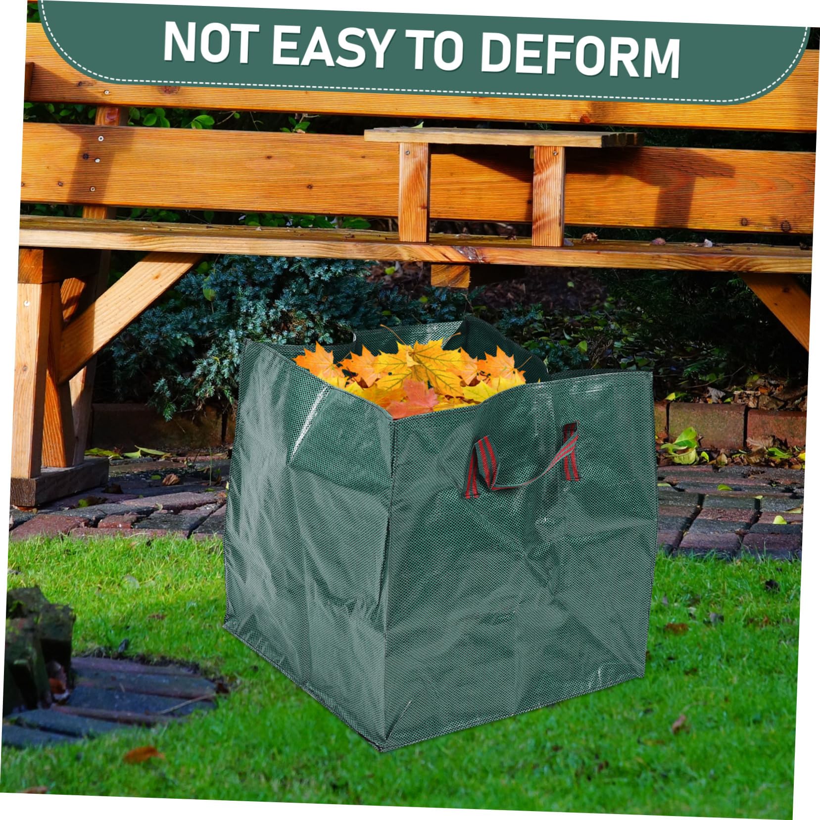 Didiseaon 2 Stück Gartensack Groß Quadratisch aus Robustem Material Grün Tragbarer Gartenabfallbehälter für Laub Grünschnitt und Gartenmüll Faltbarer Mehrzwecksack für Garten Camping
