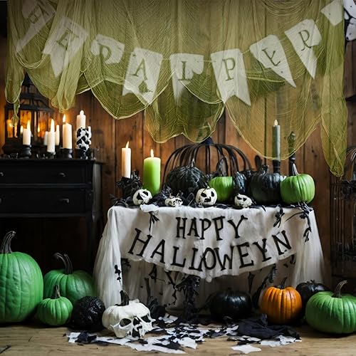 Miniatura 24 de Boao Paño de queso de Halloween para manualidades, tela de gasa de muselina de algodón grande para fiesta de Halloween, decoración de fiesta