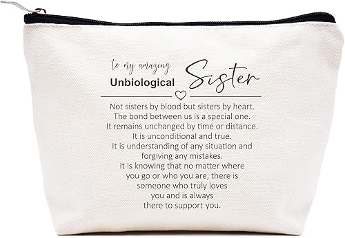 Miniatura 92 de LIBIHUA Bolsa de maquillaje para mujer, bolsa de cosméticos regalos para ella, bolsa de viaje femenina, Beige natural, 283-a mi increíble tía futura