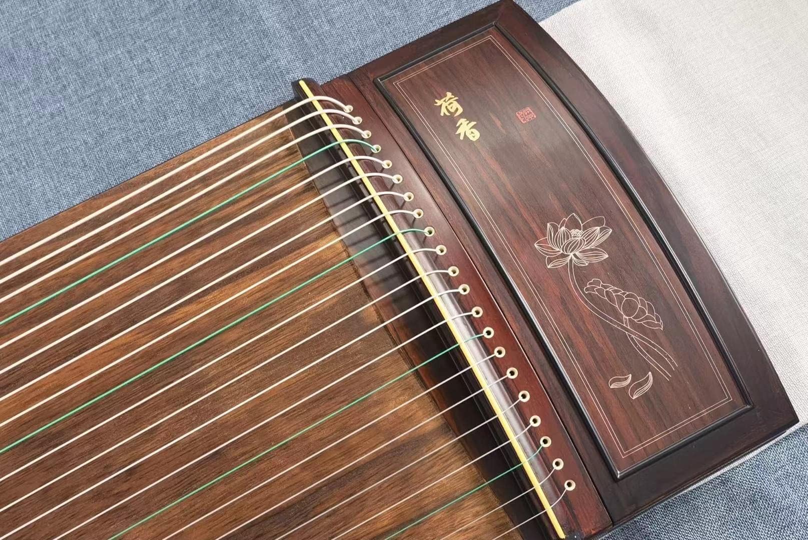 LANDTOM Professional Sandal and Paulownia Guzheng with Carved Shell (163cm) for Adults/Children/Senior/Intermediate/Beginner