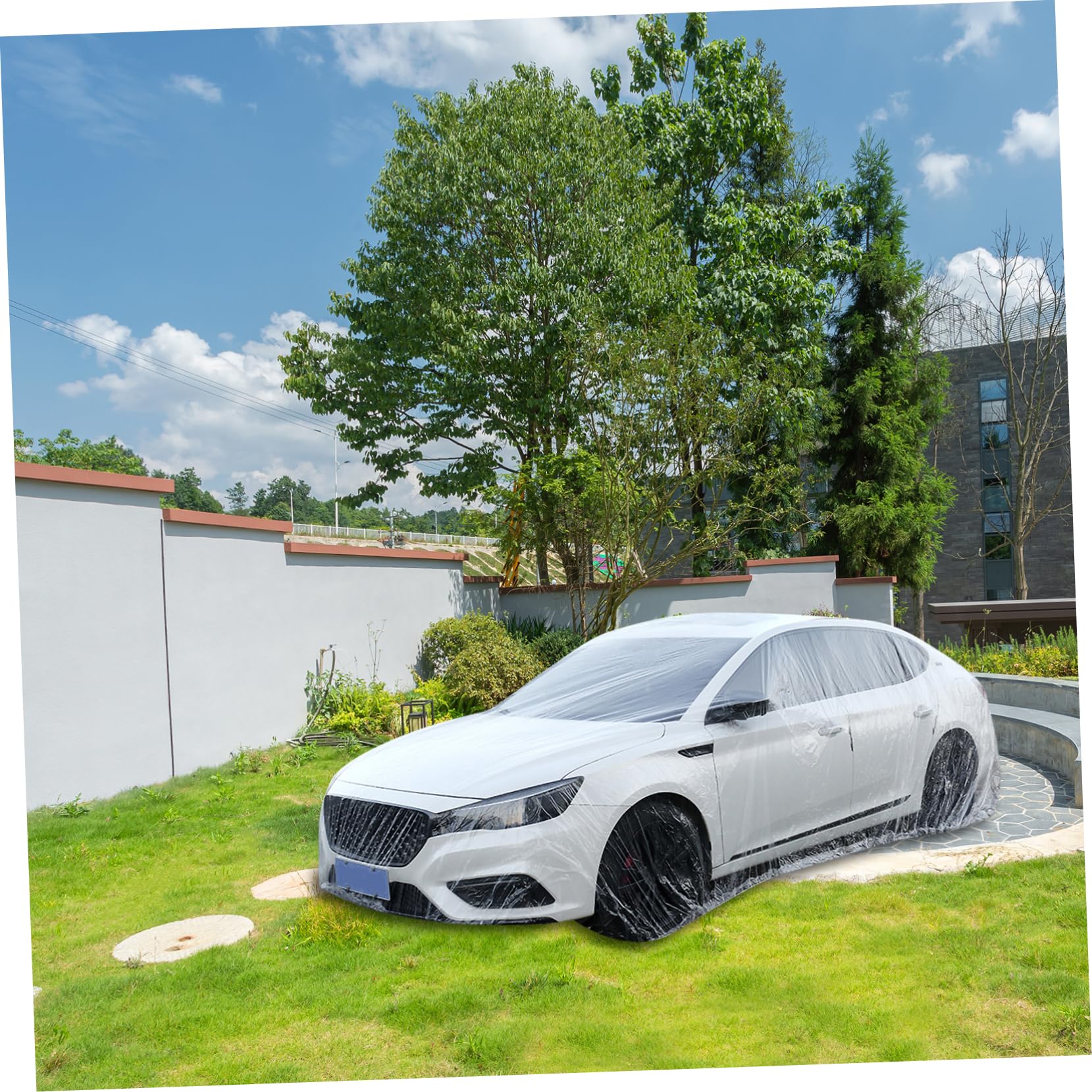 VINTORKY Car Protective Weather Outdoor Vehicle Shield Fit Pe Car Cover for Rain Dust Uv — view 3