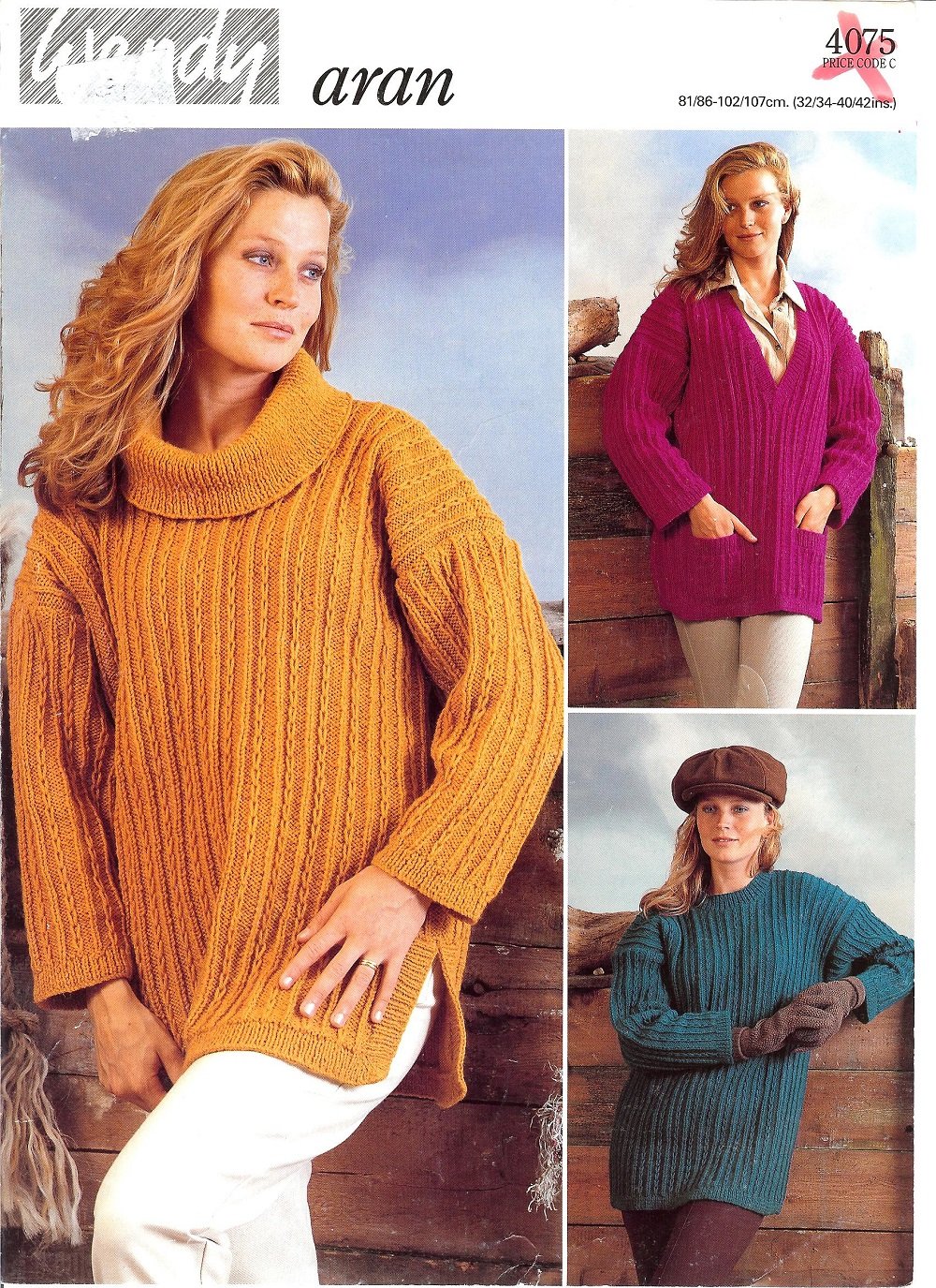 Wendy Knitting Pattern 4075, Aran, Lady 