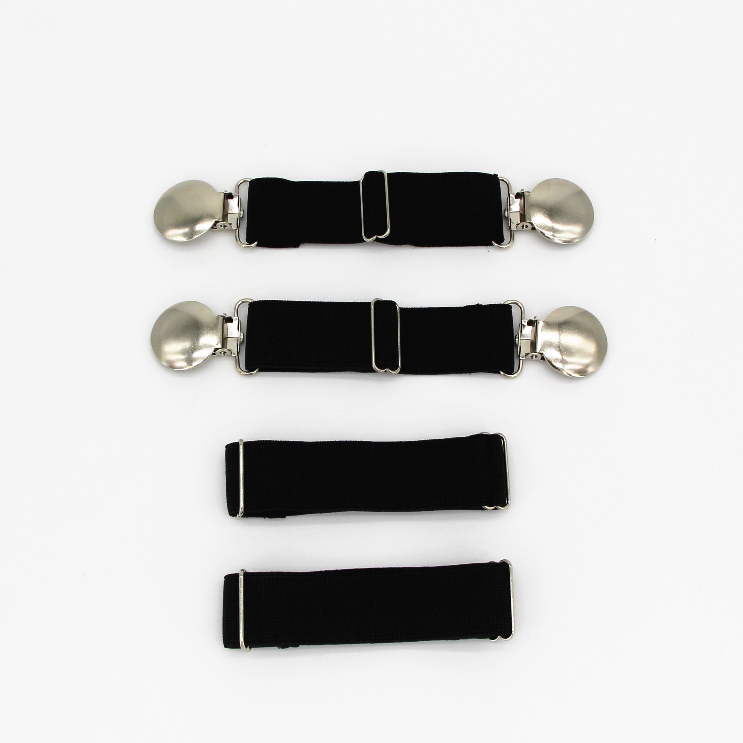 DOXHAUS Adjustable Elastic Boot Straps Pant Clips Heavy Sturdy Clips Stirrups & Leg Straps Keeping Your Pants Tucked
