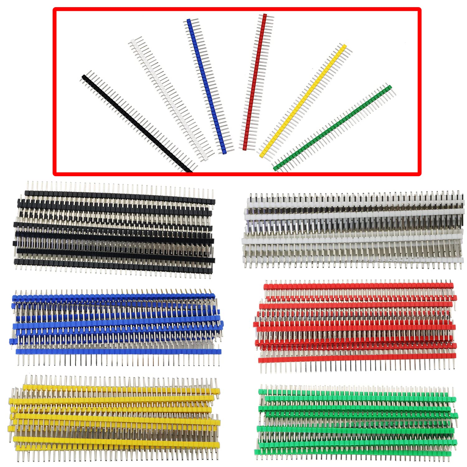 h　ジュン40個 JJHXSM 60pcs Break Away Headers 2.54 mm Male Pin Header Connector