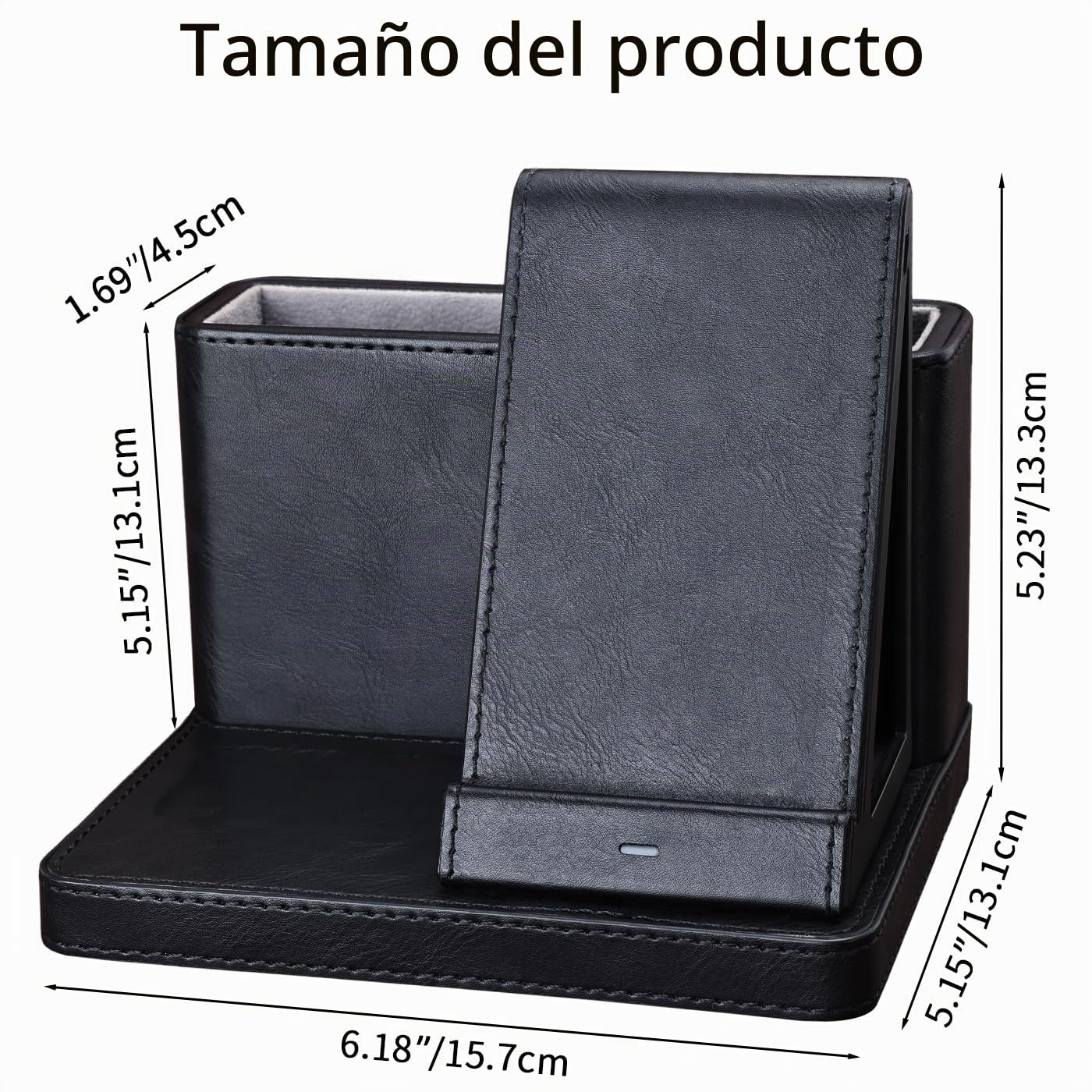 GORESE Estación de carga inductiva, cargador inalámbrico 3 en 1 con organizador de escritorio, soporte de pared de 30 W, cargador inalámbrico compatible con iPhone 15/14/13/12/11/Pro/Max/XS iWatch