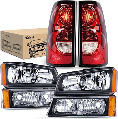 Vista 115 de Nilight Conjunto de luz trasera para Chevy Silverado 1500 1500HD 2500 2500 2500HD 3500 2007 Chevrolet Classic OE estilo pasajero lámpara trasera