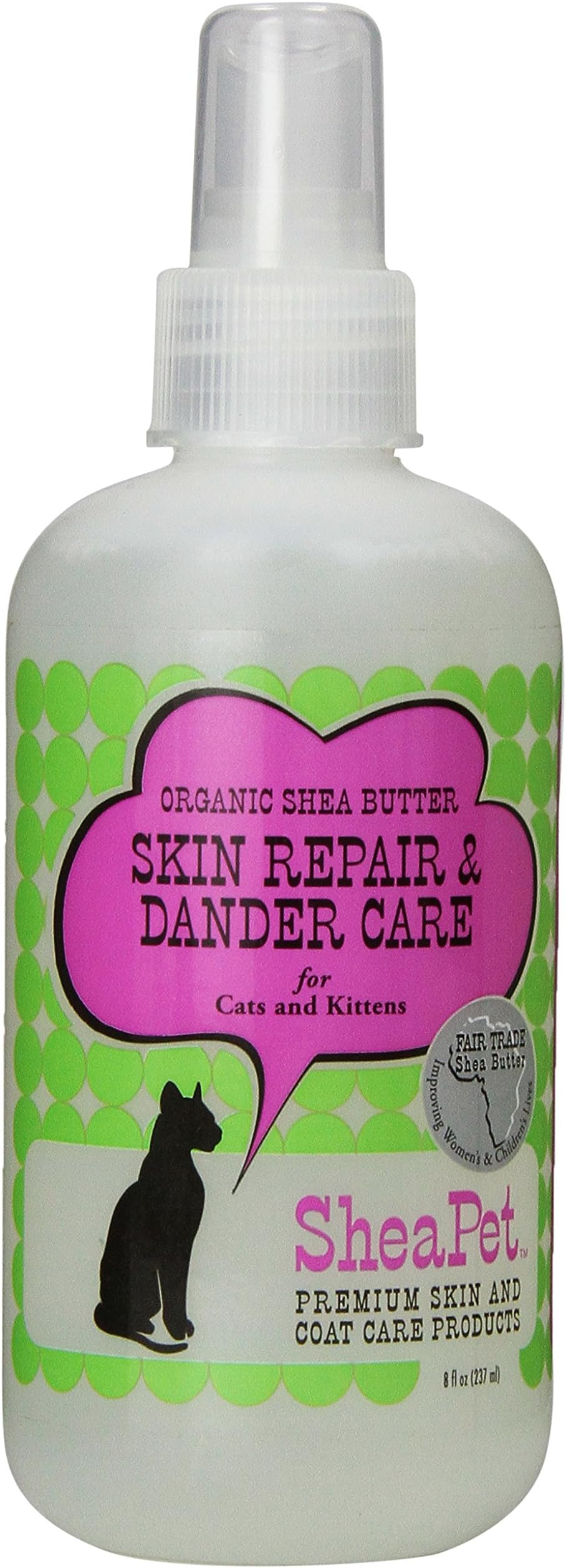 SheaPet Skin Repair and Dander Care Spray-On Cat and Kitten Treatment, 237 ml, Butter