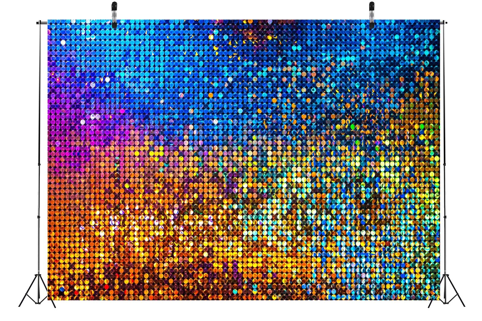Disco-Hintergrundvorhang Silber – 1,5 X 2,4 M, Mit Pailletten, Für 70er/80er Party