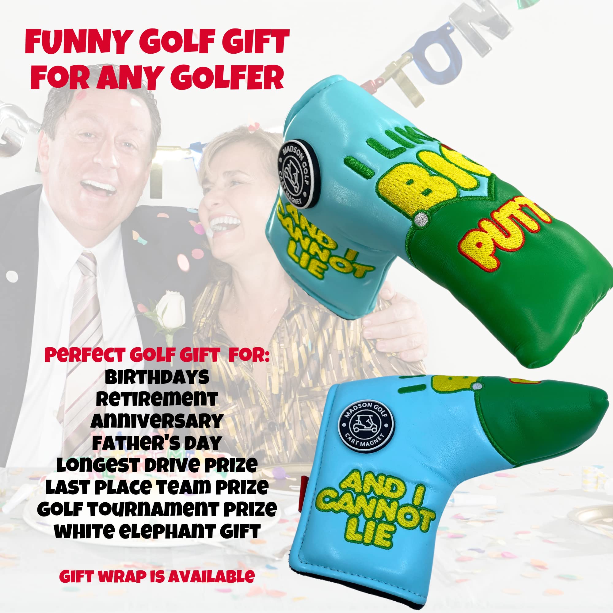 Funny Golf Club Covers for Putter, I Like Big Putts and I Cannot Lie headcovers, Funny Headcover for putters, Golf Gifts for Men, Dad, and Women, Great Golf Accessories for Men (Blade Putter)