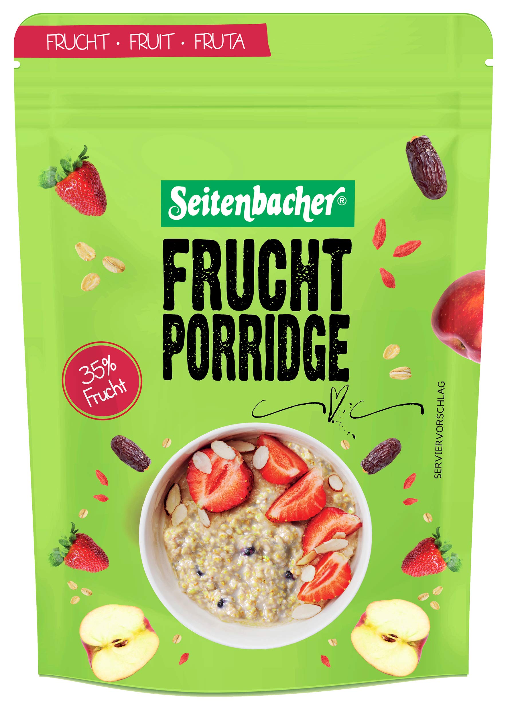 Seitenbacher Testpaket Protein Porridge I Schokolade I Himbeere I Frucht I Blaubeere I Eiweiß I Vollkorn I Hafer 2x4er Pack (2x4x500g)