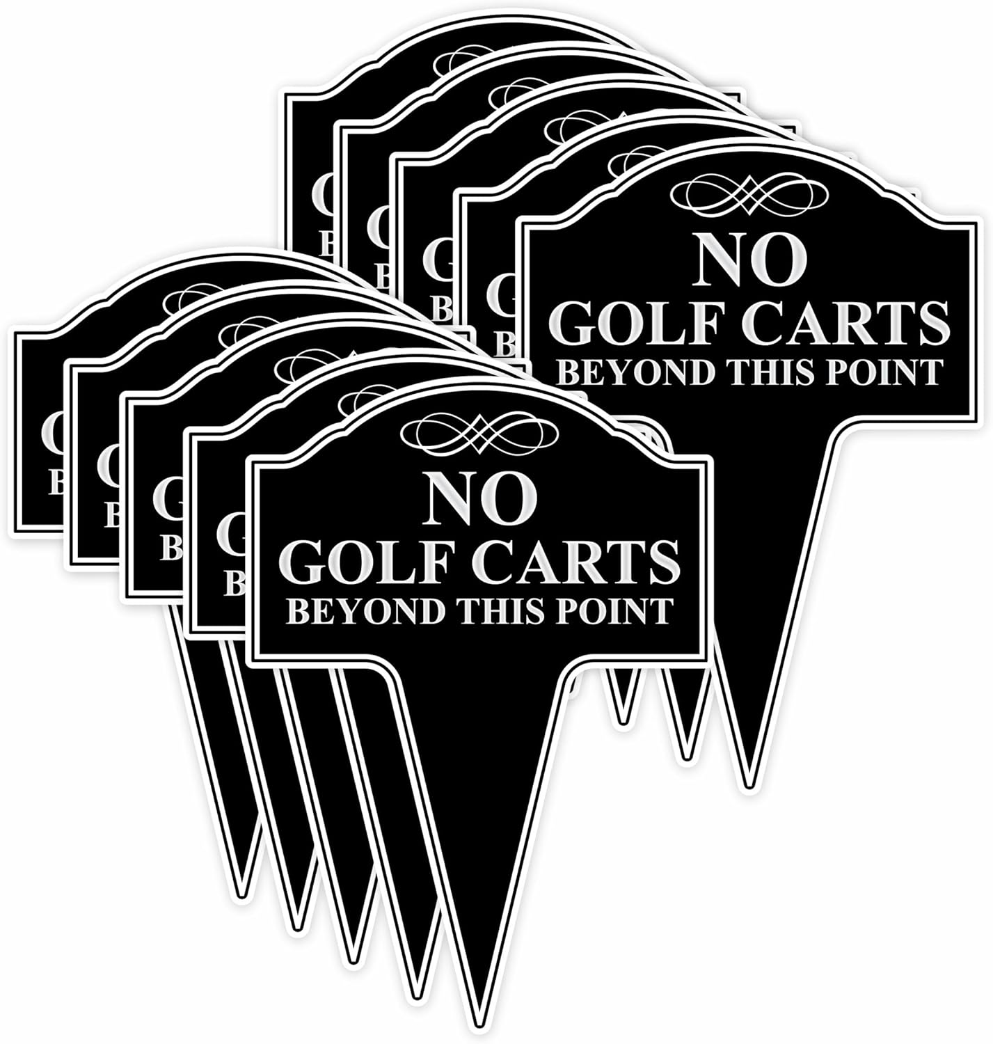 10x14 No Golf Carts Beyond This Point Sign - Durable Weatherproof Metal Safety Sign for Outdoor Use - Pack of 10 Signs