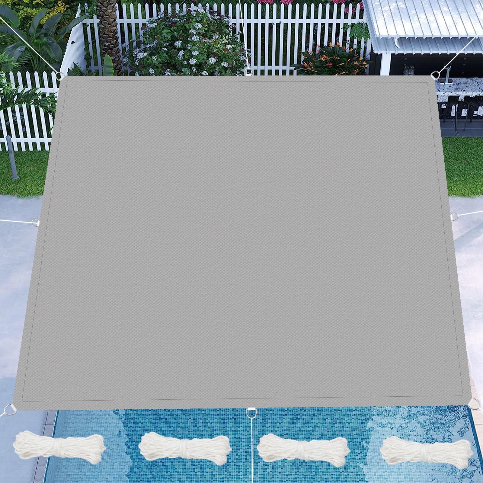 Voile d'ombrage pour patio lawn et terrasse moderne en tissu gris clair