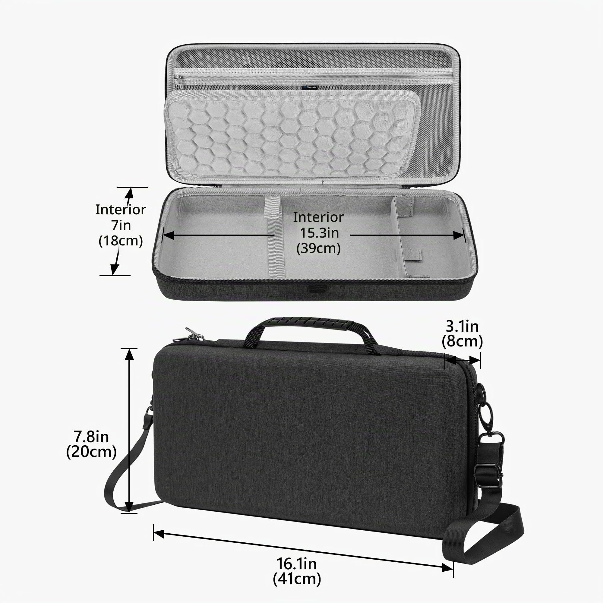 GEEKRIA Funda de transporte para interfaz de audio, compatible con SONICWARE Liven Ambient Ø / 8bit Warps/MEGA Synthesis/Texture Lab/XFM/Lofi-12, bolsa de viaje portátil de carcasa rígida de EVA (gris