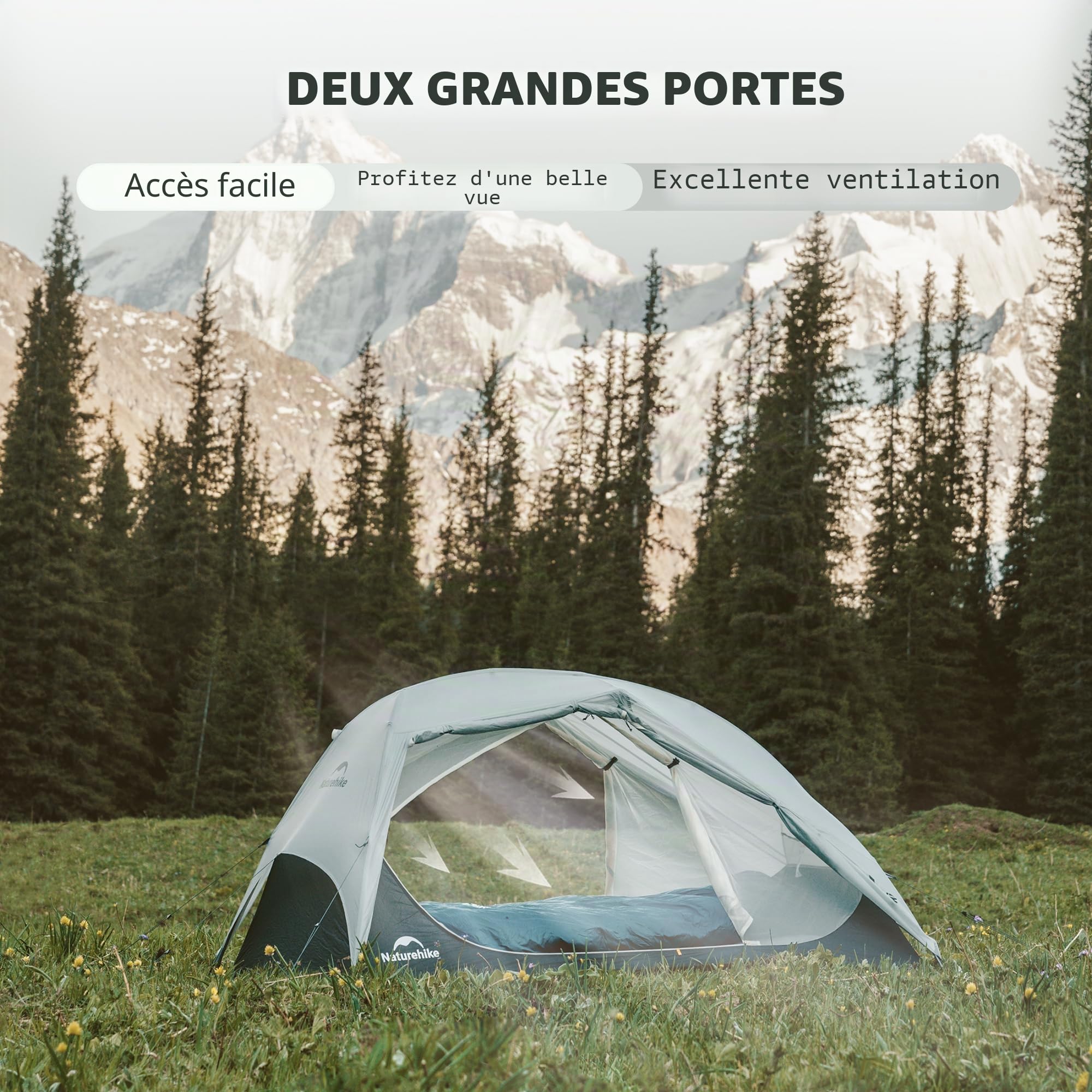 Naturehike UL Star River Tente de randonnée pour 2 personnes, double couche imperméable et légère, pour 2 personnes