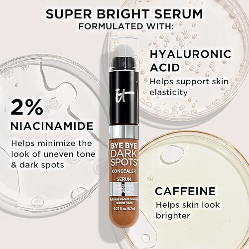 Miniatura 7 de IT Cosmetics Bye Bye Dark Spots Corrector + suero iluminador  2% niacinamida, ácido hialurónico y cafeína  Cobertura media, acabado natural, todo