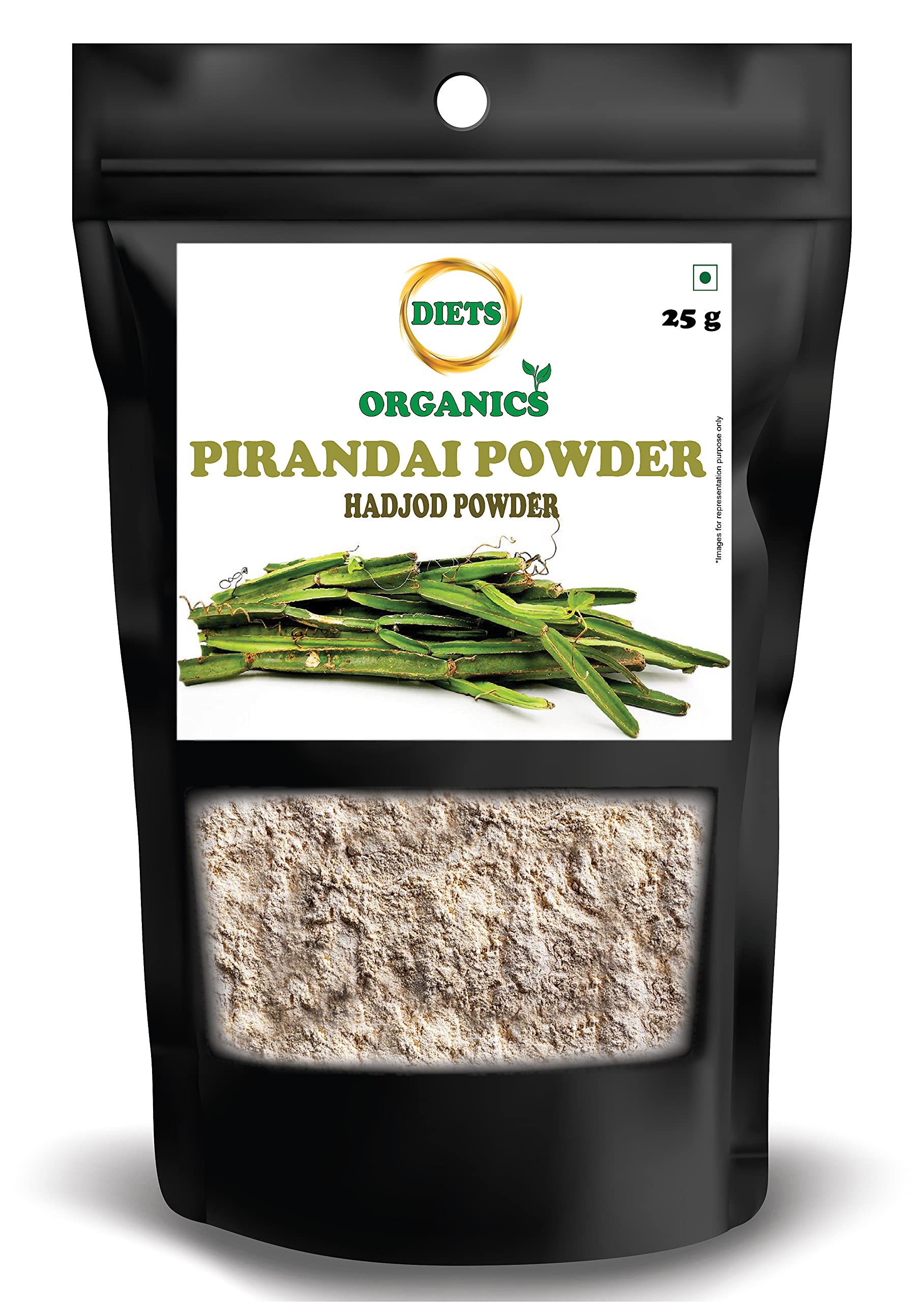 Diets Organics Pirandai powder -25 Gms/Hadjod/Veld Grape/Nalleru Powder- 25g Pack of 3