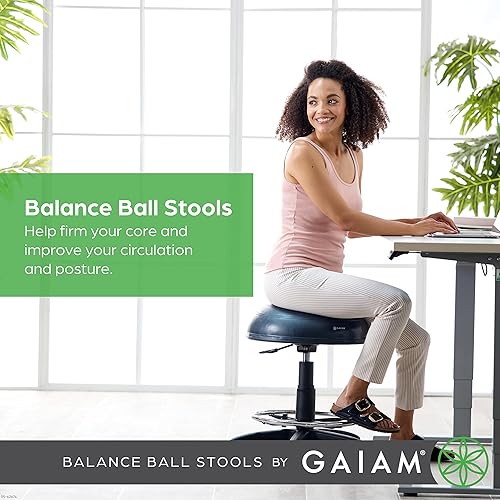 Miniatura 8 de Gaiam Balance Ball Chair Stool, Half-Dome Stability Ball Adjustable Tall Office