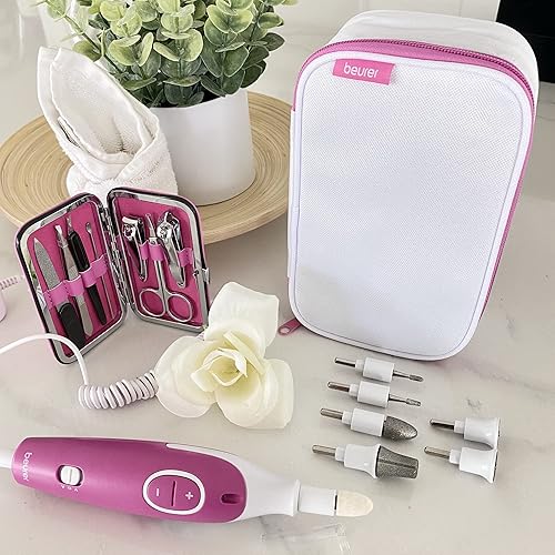 Miniatura 7 de Beurer MP44 - Juego de taladro profesional de manicura y pedicura con 7 accesorios, luz LED, lima de uñas eléctrica con kit de uñas manual
